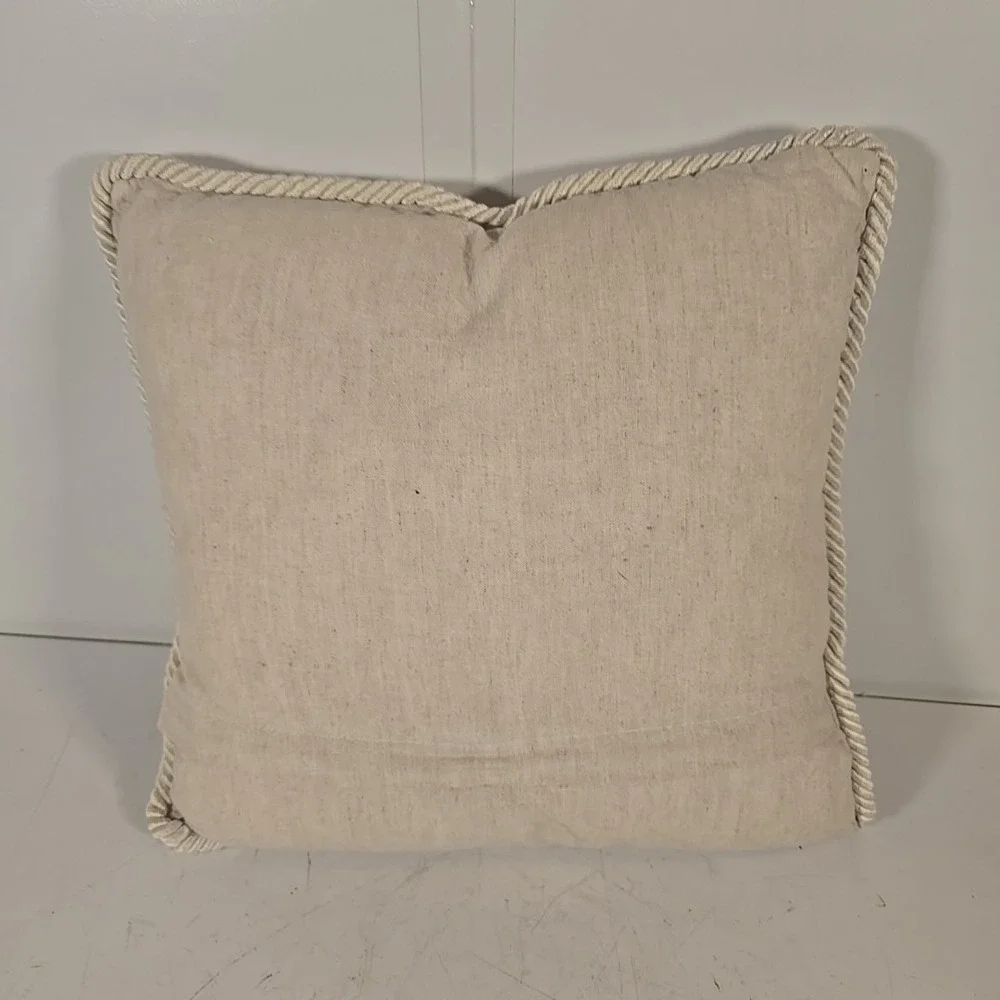 Vintage Embroidered Throw Pillow Oregano‎